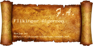 Flikinger Algernon névjegykártya